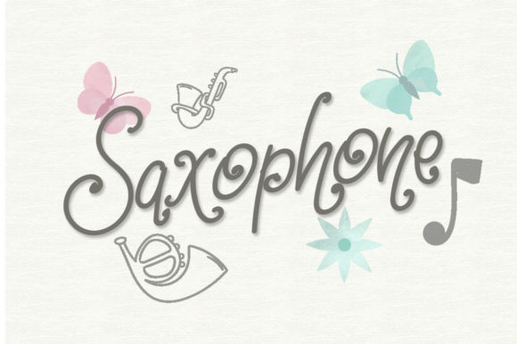 Saxophone Music: A Bouncy Handwritten Font for Crafters